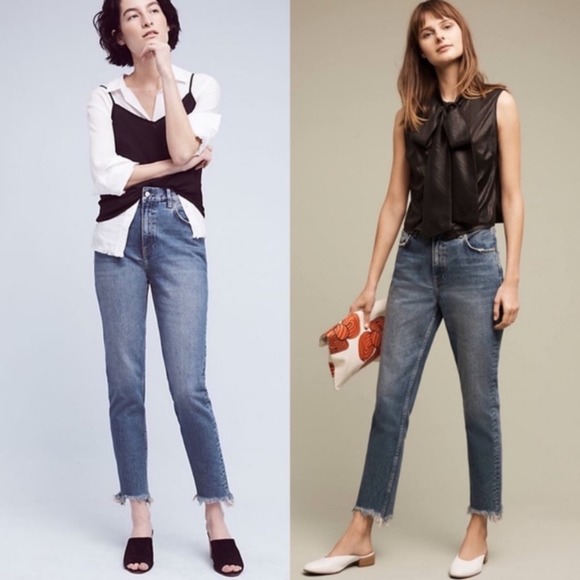 Anthropologie Denim - Anthropologie Pilcro Tilde Vintage Fit High Rise Straight Fray Edge Crop 33 NWT